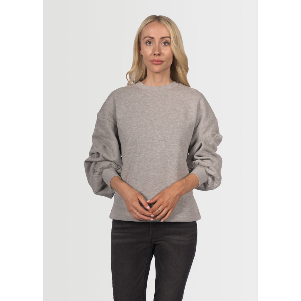 Topshop Women's Balloon Sleeve Pullover Sweater - Grey - AUS OUTLET