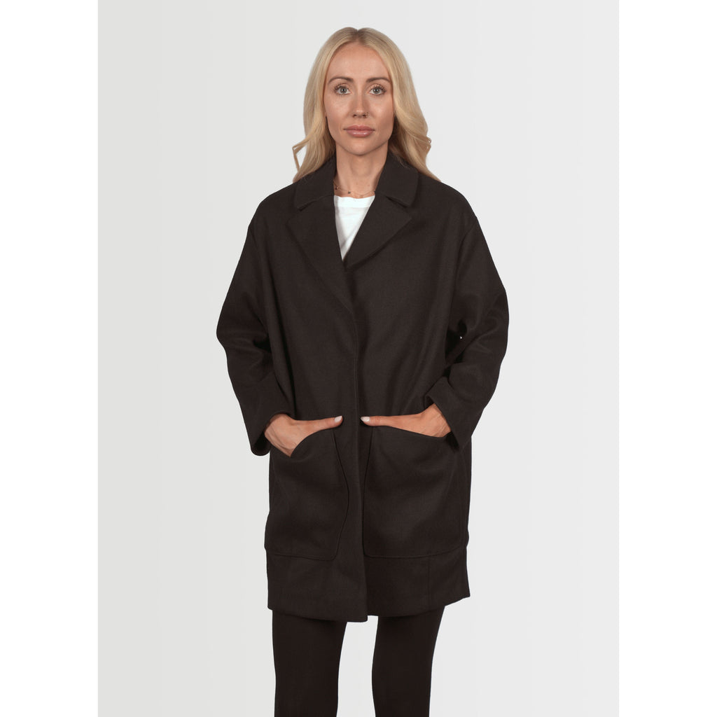 Topshop Women's Margo Crombie Coat - Black - AUS OUTLET