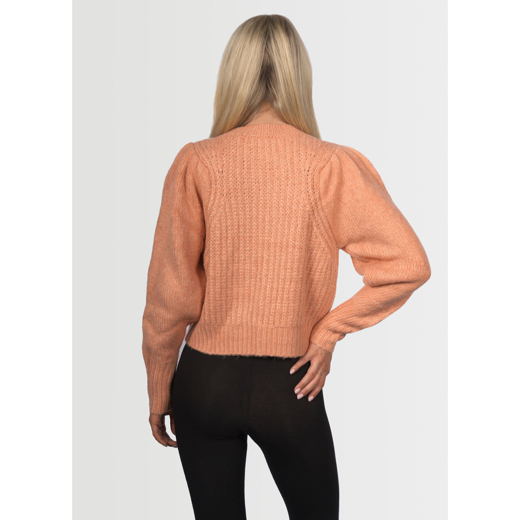 Topshop Women's Pleat Sleeve Crop Pullover - Orange - AUS OUTLET
