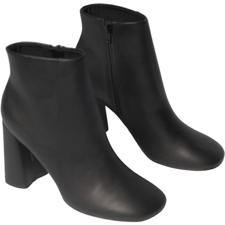 Topshop Women's Scoop Toe Heeled Ankle Boots - Black - AUS OUTLET