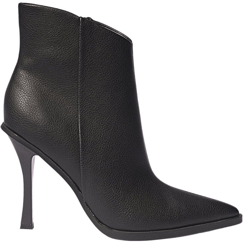 Topshop Women's Black Leather Stiletto Pointed Toe Boots - AUS OUTLET